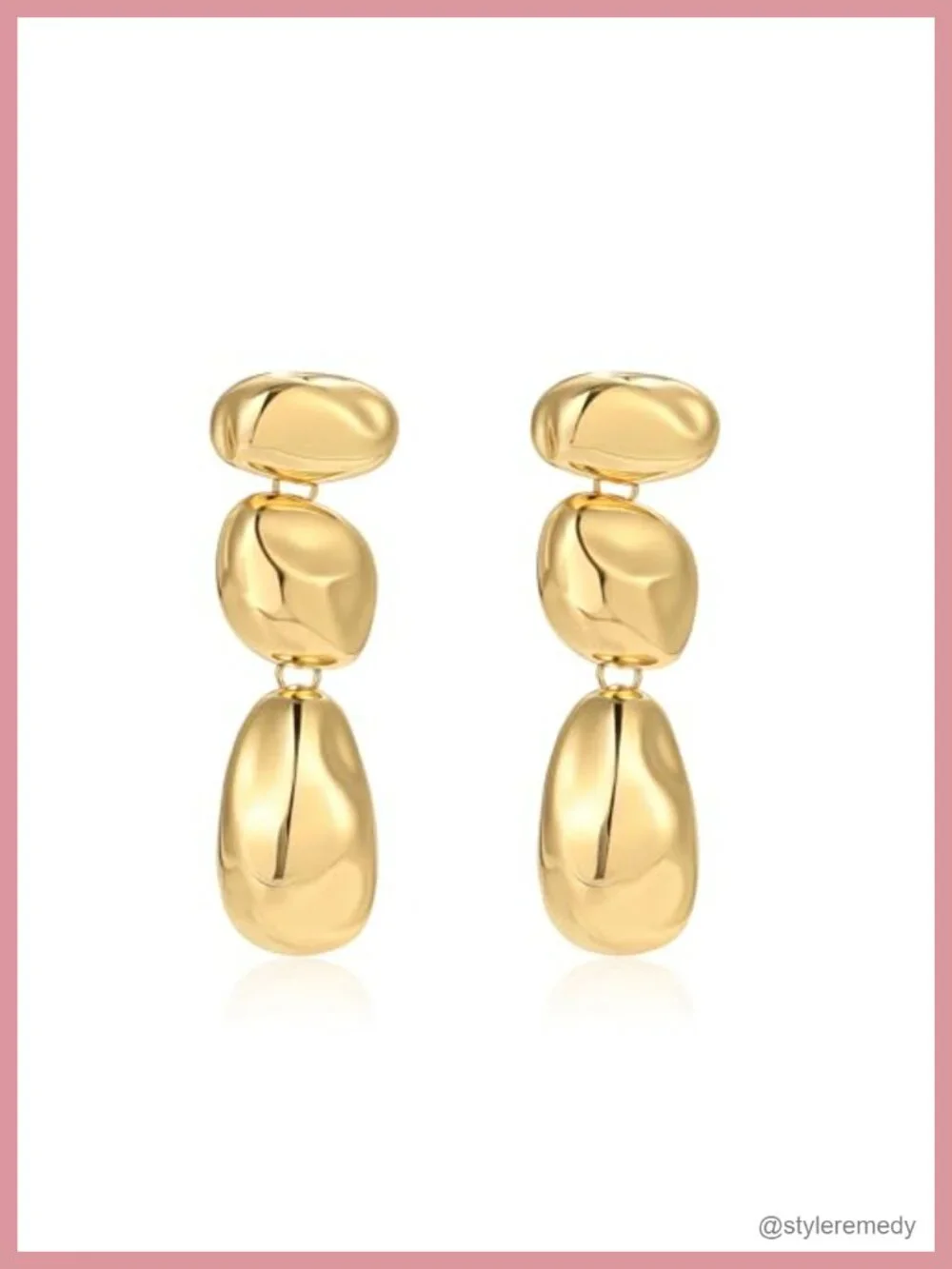 Statement Chunky Drop Dangle Earrings Stainless Steel Waterproof Non Tarnish